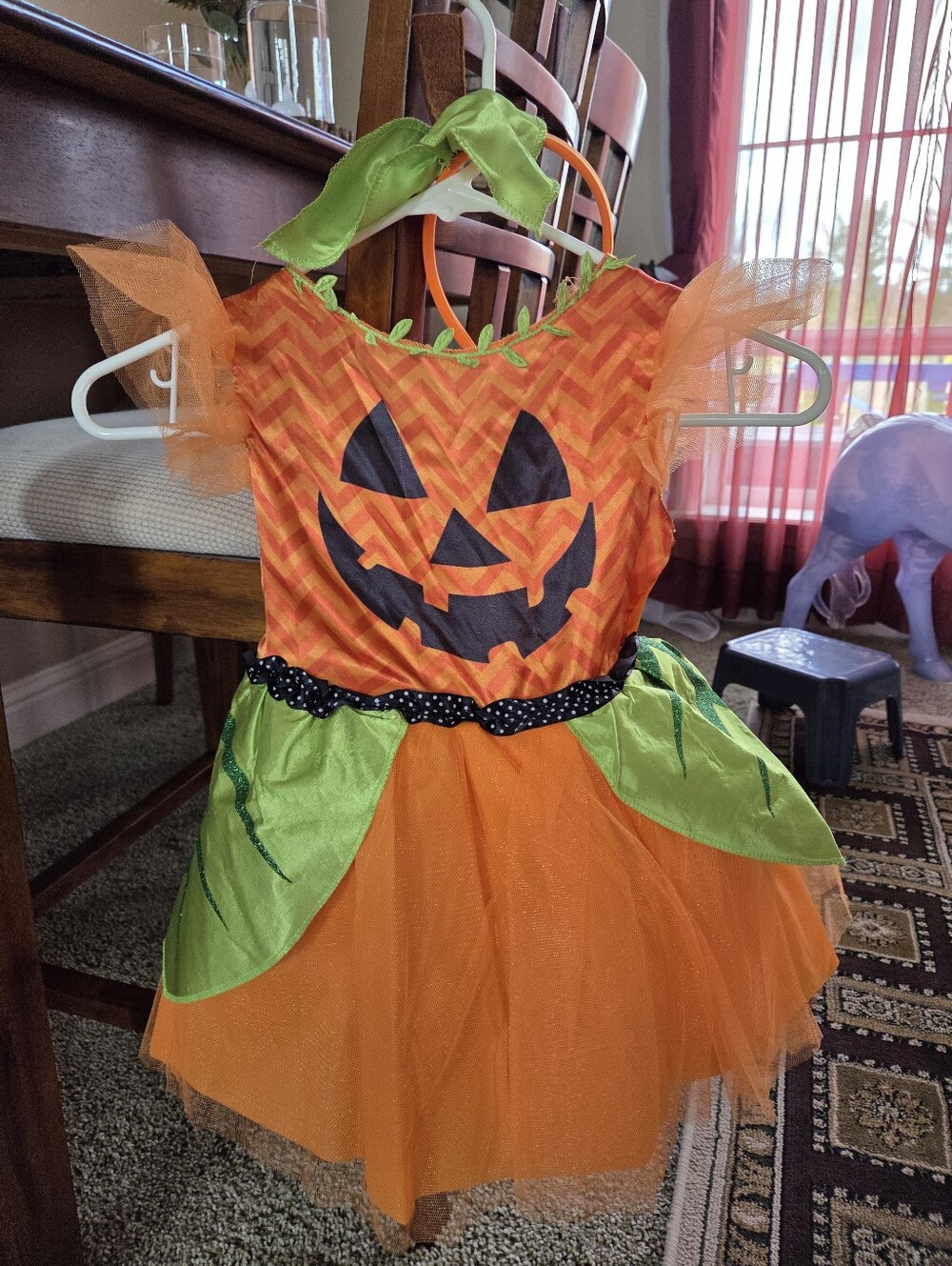 Adorable Pumpkin Costume With Headband For Toddler. Size Small